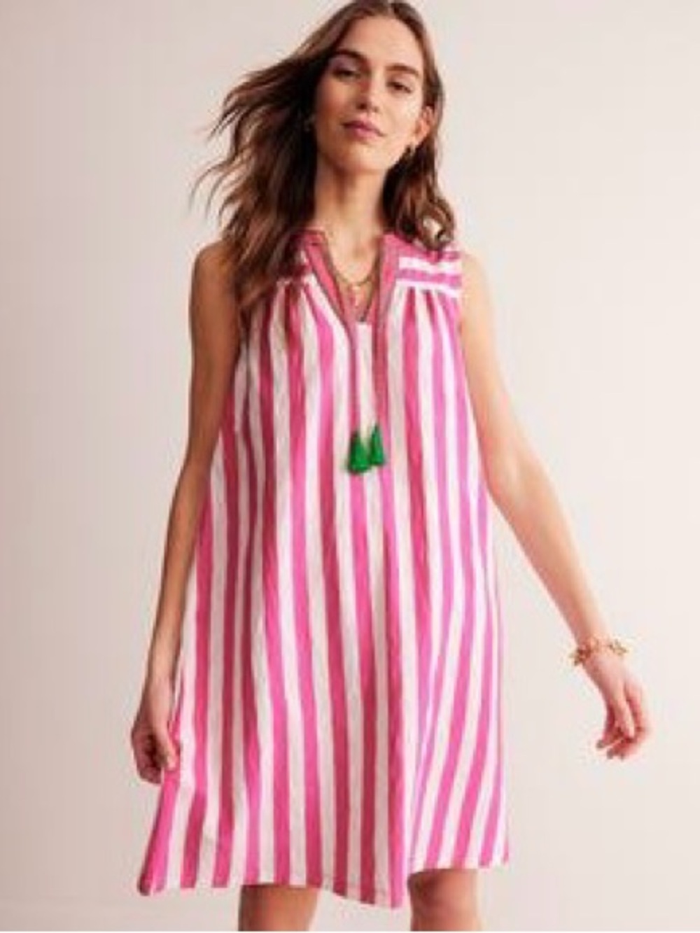 Boden Nadine Notch Cotton Dress in Sangria Sunset Size 6 Reg - Picture 1 of 13